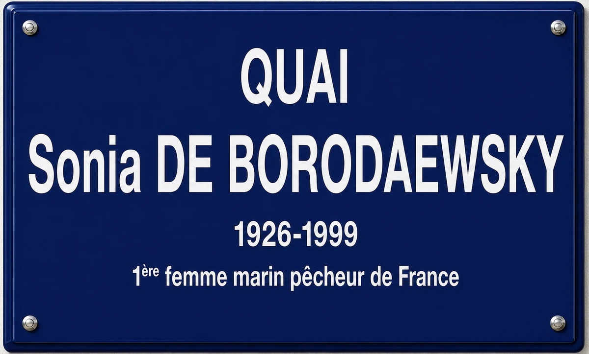 A placa do cais Sonia de Borodaewsky, no porto de Royan