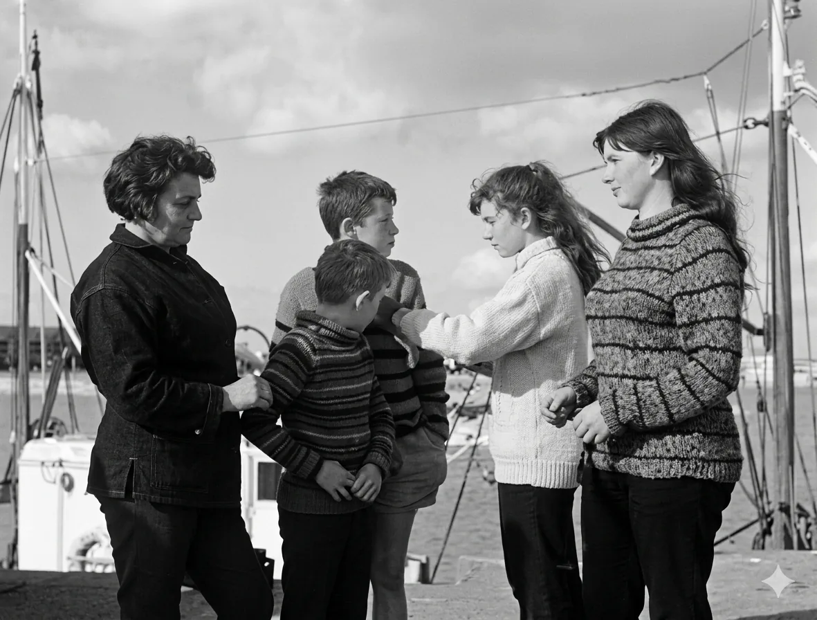 Sonia de Borodaewsky com crianças no porto